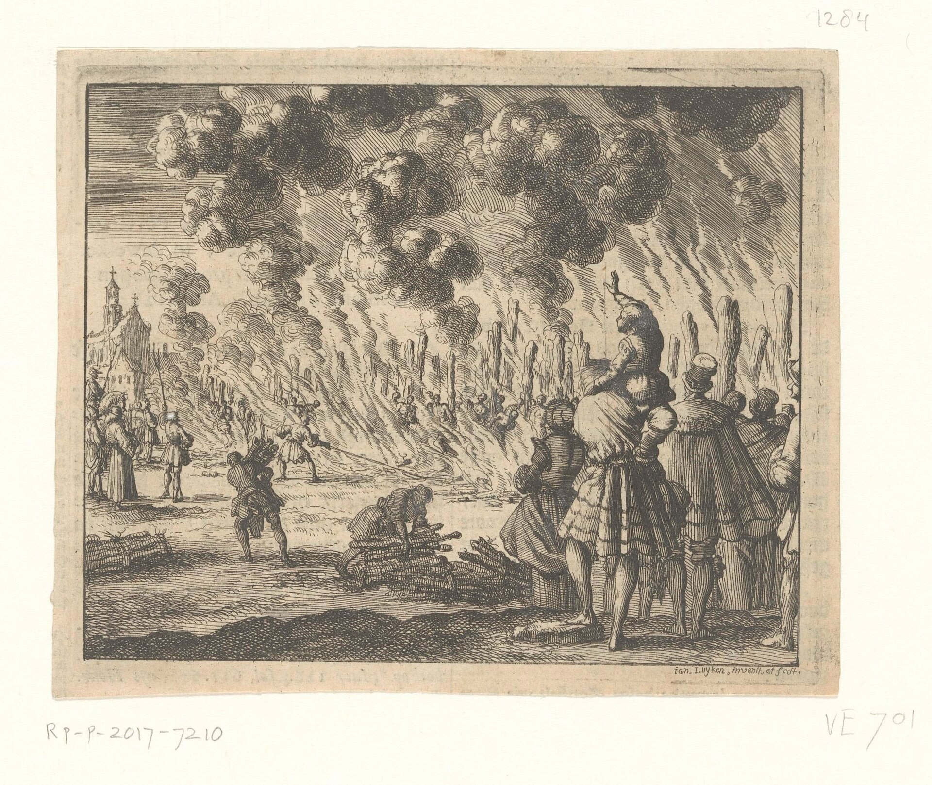 Burning of Waldensians near Toulouse around 1284, book illustration (Rijksmuseum Amsterdam)