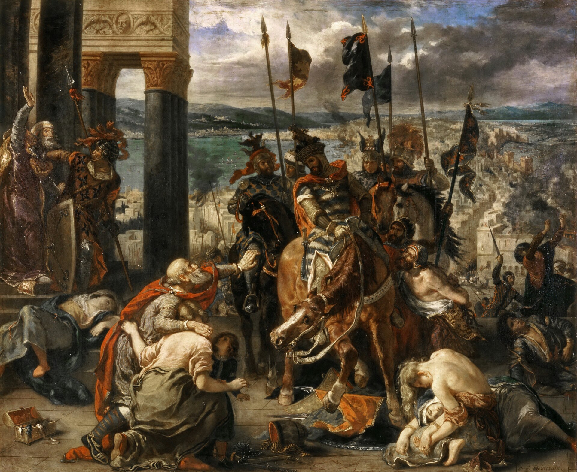 Eugène Delacroix, Entry of the Crusaders into Constantinople on 12 April 1204, painting from 1840