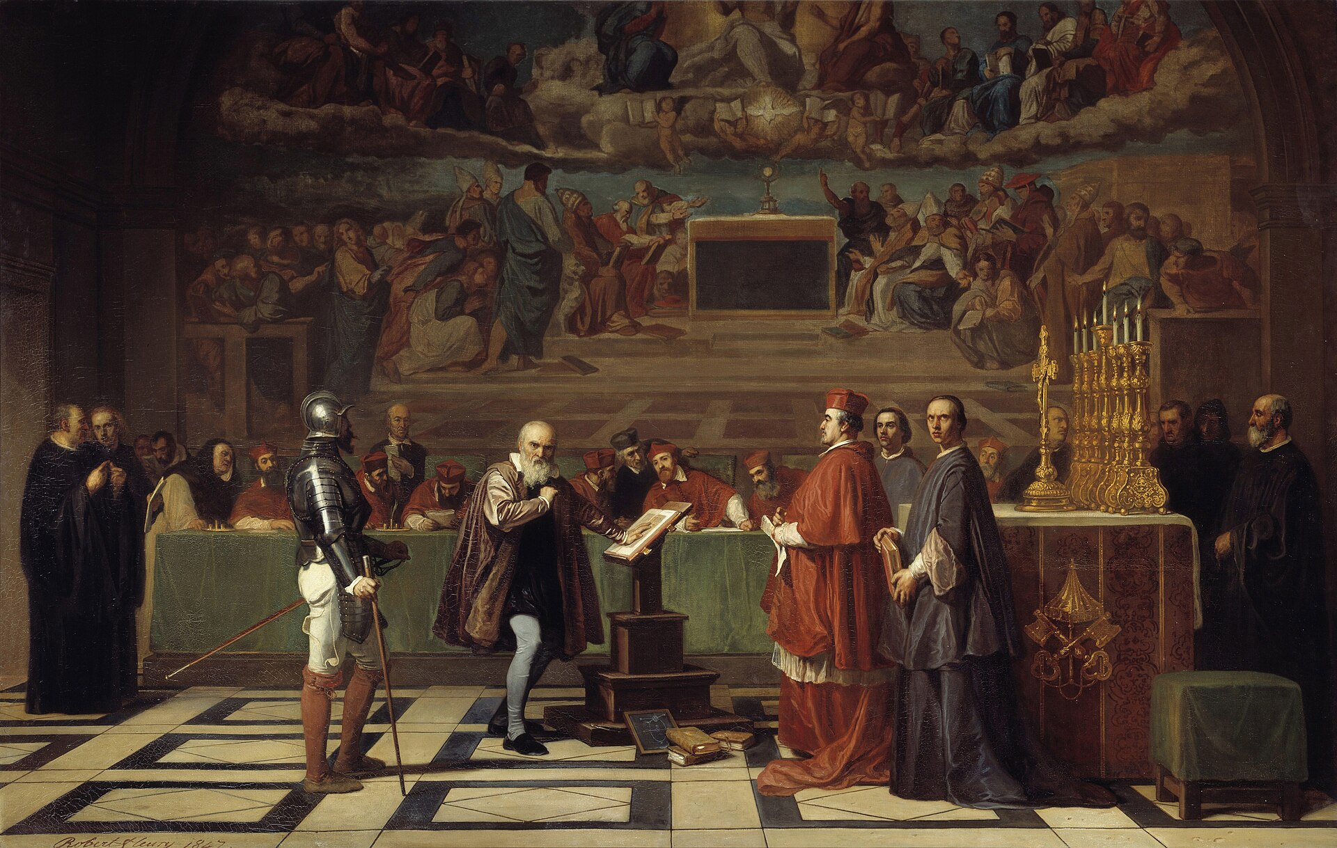 Joseph-Nicolas Robert-Fleury, Galileo before the Holy Office, 1847