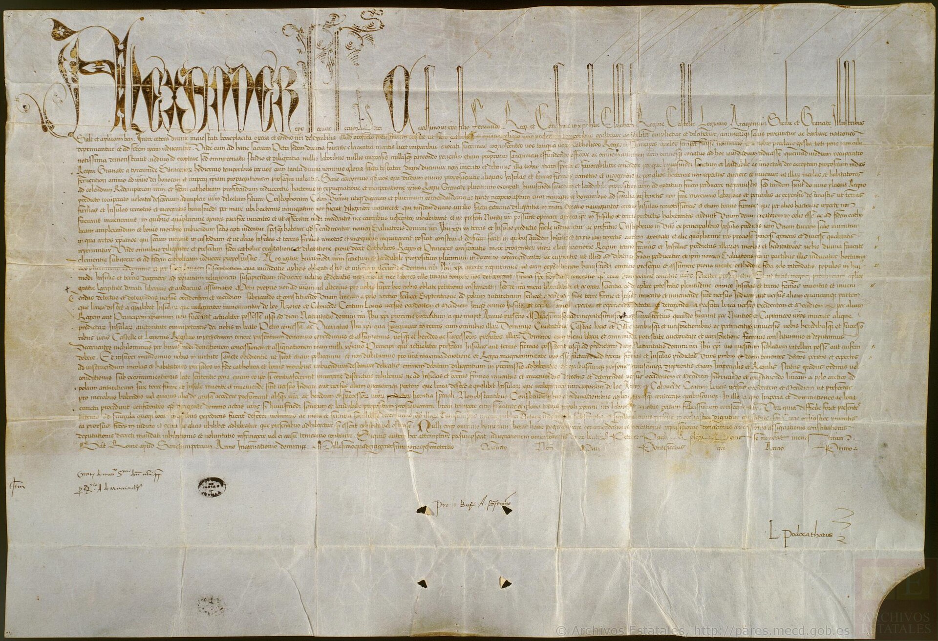 The bull Inter caetera of Pope Alexander VI of 4 May 1493