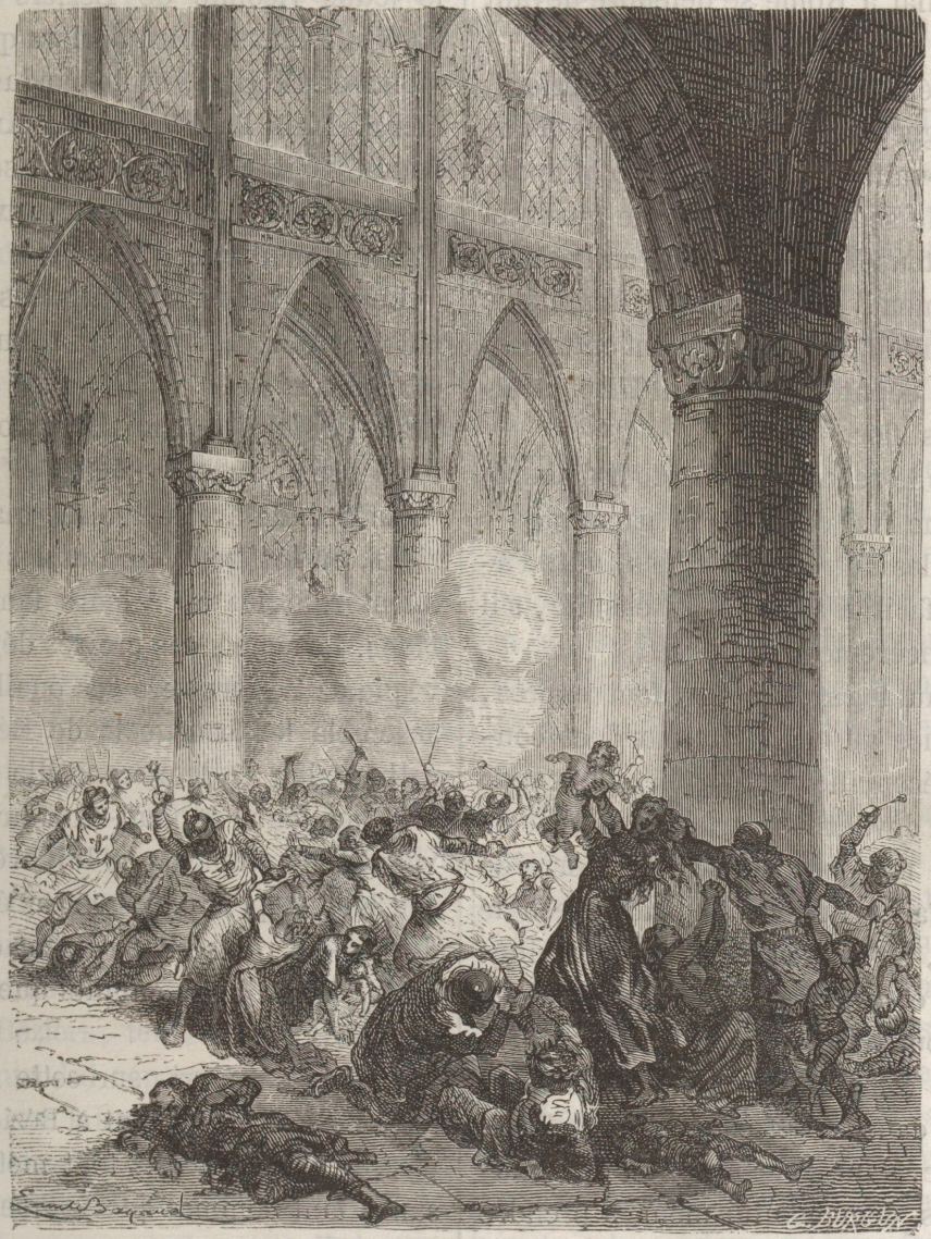 Émile Bayard, The Massacre of Béziers in 1209, illustration around 1867