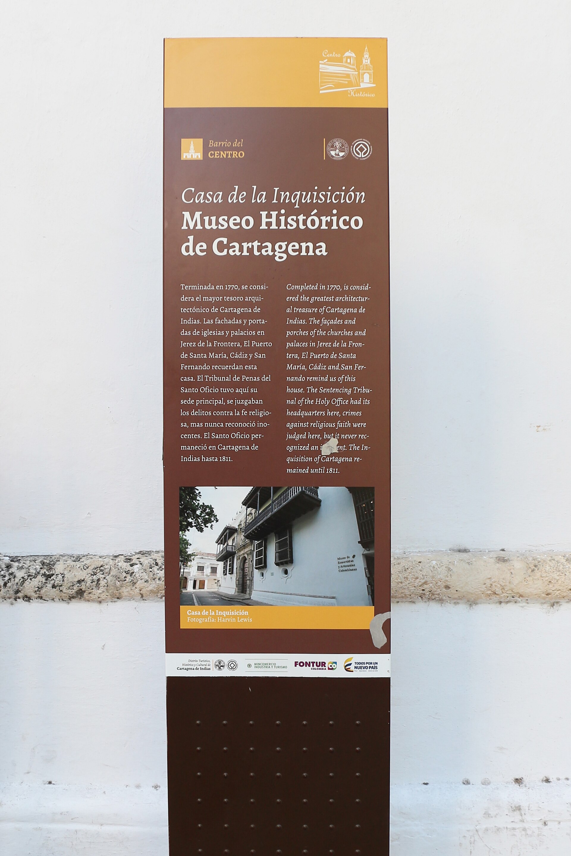 Palacio de la Inquisición in Cartagena (Colombia), seat of the tribunal of the Inquisition, today a museum