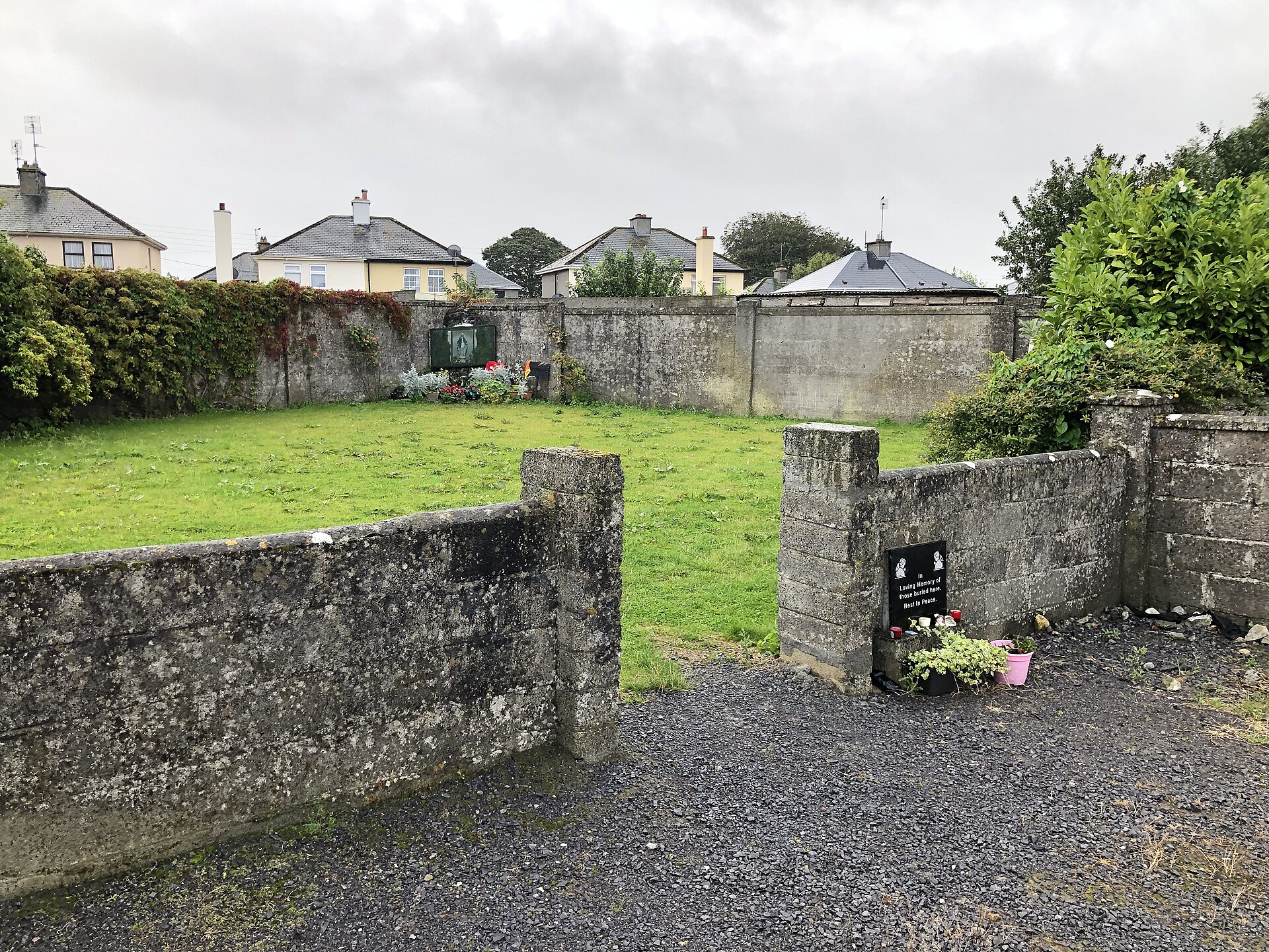Site of the burial ground at the former Mother and Baby Home of the Bon Secours Sisters in Tuam, County Galway